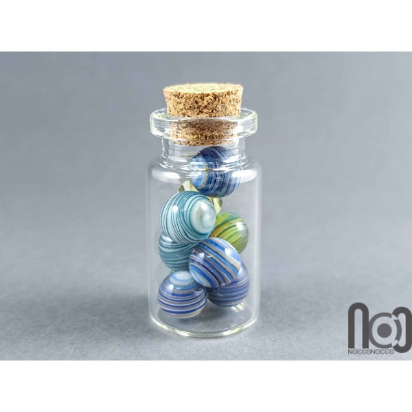 Mini Glass Vial with Handmade Tiny Marbles, v589