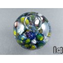 Glycerin-Filled Handmade Glass Marble with Floating Mini Marbles, v590