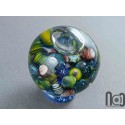 Glycerin-Filled Handmade Glass Marble with Floating Mini Marbles, v590