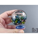 Glycerin-Filled Handmade Glass Marble with Floating Mini Marbles, v590
