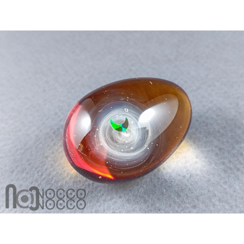 Handmade Glass Galaxy Egg with Opal Planet, v604