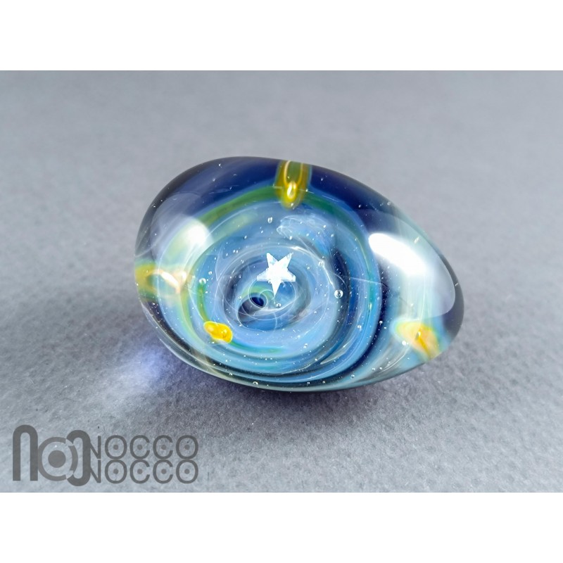 Handmade Glass Galaxy Egg with Opal Planet, v606