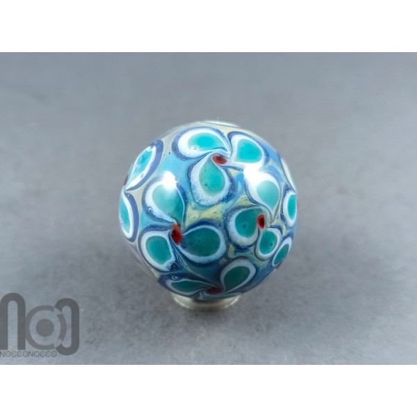 Solid Glass Marble with Surface Decoration, v158