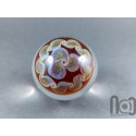 Silver Fumed Large Galaxy Marble, With Two Floating Opals and Backside Decoration, v307