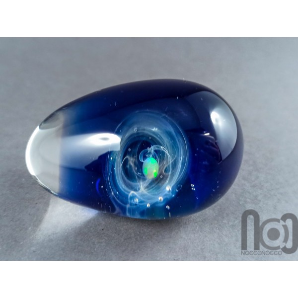 Egg Shaped Glass Galaxy Marble, v311