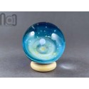 Glass Galaxy Marble, With Backside Decoration and A Floating Opal Planet, v357