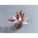 Handblown Gold-Fumed Mini Glass Vase with Colorful Flower Buds