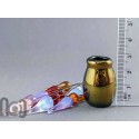 Handblown Gold-Fumed Mini Glass Vase with Colorful Flower Buds