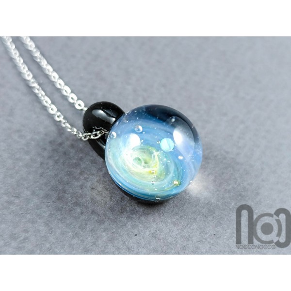 Tiny Galaxy Pendant with an Opal Planet, v305