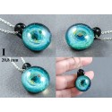 Tiny Galaxy Pendant with an Opal Planet, v306