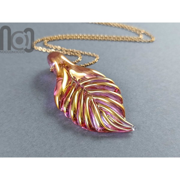 Gold Fumed Leaf Pendant 