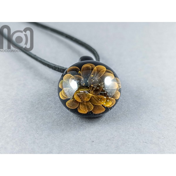 Gold Fumed Floral Pendant, v320