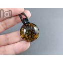 Gold Fumed Floral Pendant, v320