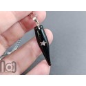 Handmade Starry Black Glass Pendant with Encased Star Opal
