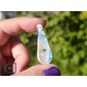 Handmade Glass Pendant with Star-Shaped Opal and Ghost White Background