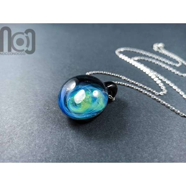 Galaxy Pendant with An Opal Meteor, v120