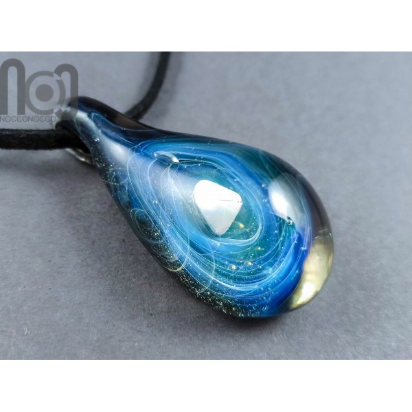 Galaxy Pendant with An Opal Meteor, v126