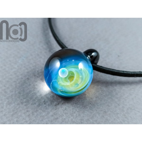 Galaxy Pendant with An Opal Planet, v160