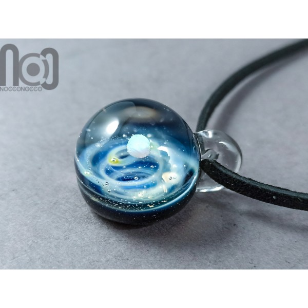 Galaxy Pendant with An Opal Planet, v193