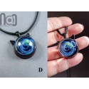 Galaxy Pendant with An Opal Planet, v257