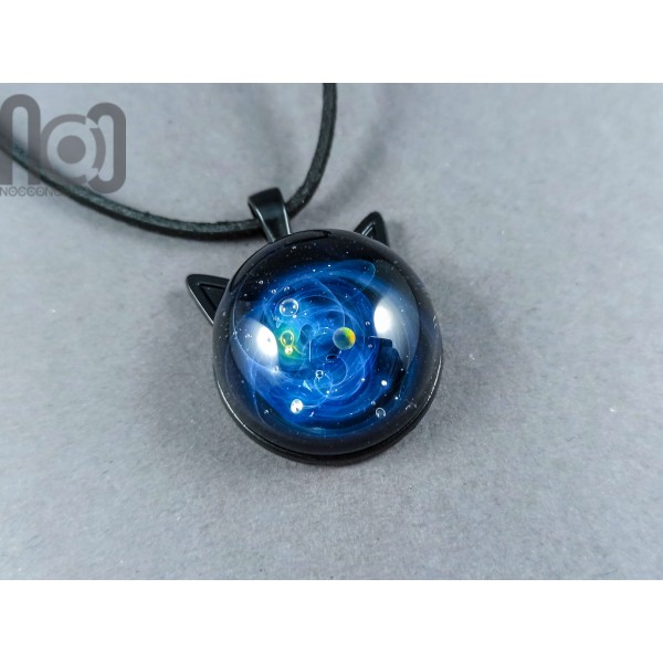 Galaxy Pendant with An Opal Planet, v257