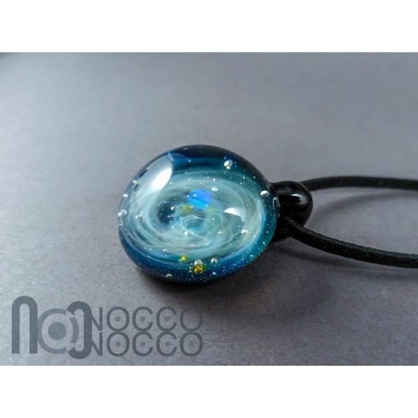 Large Galaxy Pendant with An Opal Planet, v273