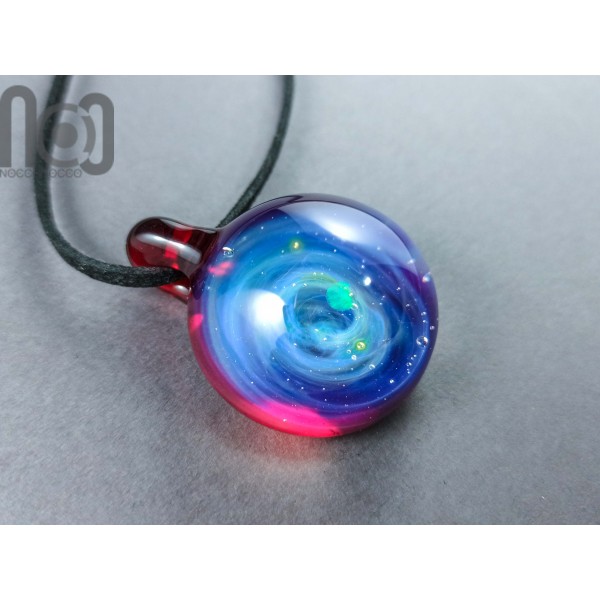 Heady Galaxy Pendant with An Opal Planet, v284