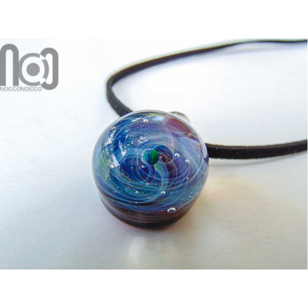 Galaxy Pendant with An Opal Planet, v5