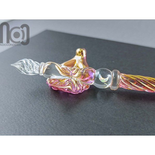 Gold and Fine Silver Fumed Dip Pen with Opal, v104