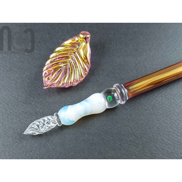 Gold Fumed Dip Pen with Opal, v105