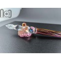 Gold and Fine Silver Fumed Dip Pen with Opal, v109