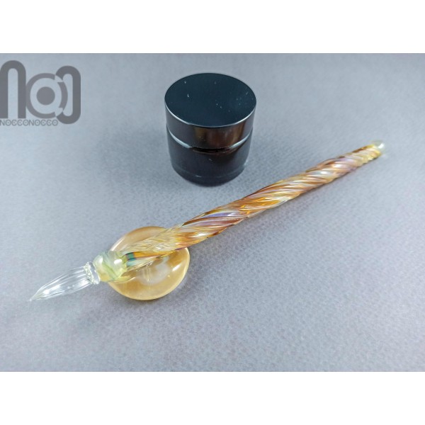 Glass Dip Pen, Pen Pillow and A Bottle of Ink, v030