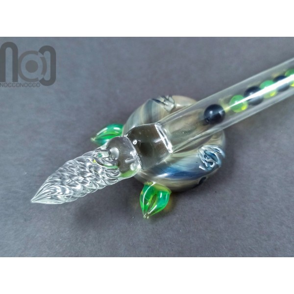 Hollow Glass Dip Pen with Mini Marbles, v053