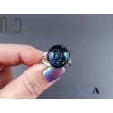 Handblown Black Glass Galaxy Ring, v27