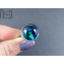 Handblown Hollow Glass Ring, Filled with Opal shards and glass floating in liquid