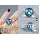 Sterling Silver Galaxy Ring with Opal Planet, v30