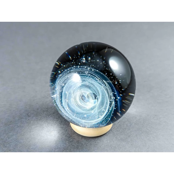 Fine Silver Fumed Glass Galaxy Marble, v541