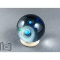 Galaxy Marble with 3 Floating Opal Planets and Decorated Backside, v573