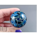 Galaxy Marble with 3 Floating Opal Planets and Decorated Backside, v573