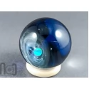 Glass Galaxy Marble with Floating Opal and Floral Backside, v578