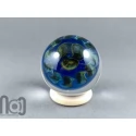Glass Galaxy Marble with Floating Opal and Floral Backside, v578