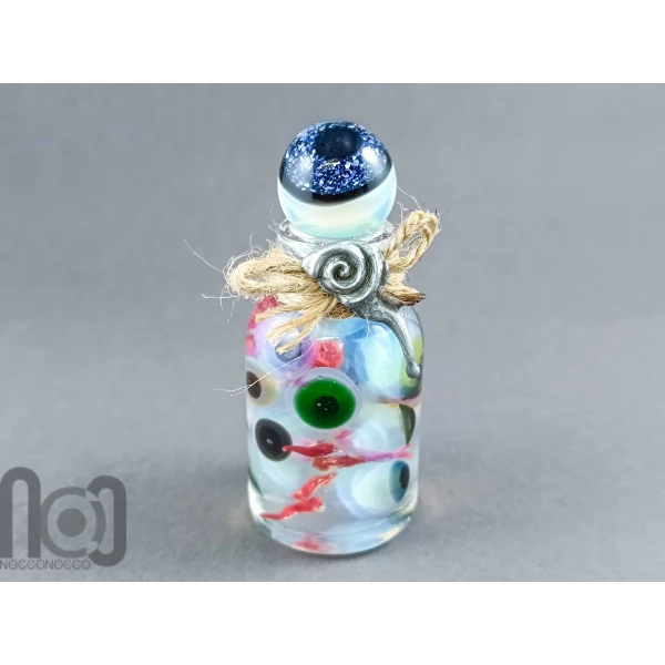Witches Bottle with Floating Glass Eyeballs | Gothic Decor
