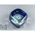 Ice-Cube Glass Galaxy Marble with Floating Opal Planet, v586