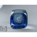 Ice-Cube Glass Galaxy Marble with Floating Opal Planet, v586