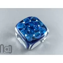 Ice-Cube Glass Galaxy Marble with Floating Opal Planet, v586