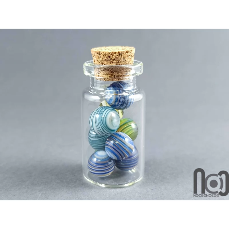 Mini Glass Vial with Handmade Tiny Marbles, v589
