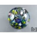 Glycerin-Filled Handmade Glass Marble with Floating Mini Marbles, v590