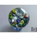 Glycerin-Filled Handmade Glass Marble with Floating Mini Marbles, v590