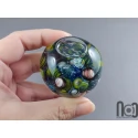 Glycerin-Filled Handmade Glass Marble with Floating Mini Marbles, v590