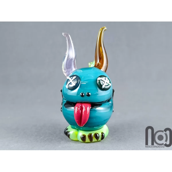 Handmade Glass Monster Sculpture, Whimsical Borosilicate Art 